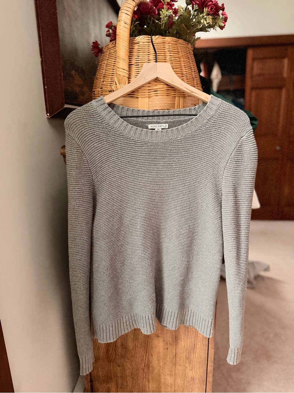 JCREW mercantile Crewneck Sweater in Light Gray